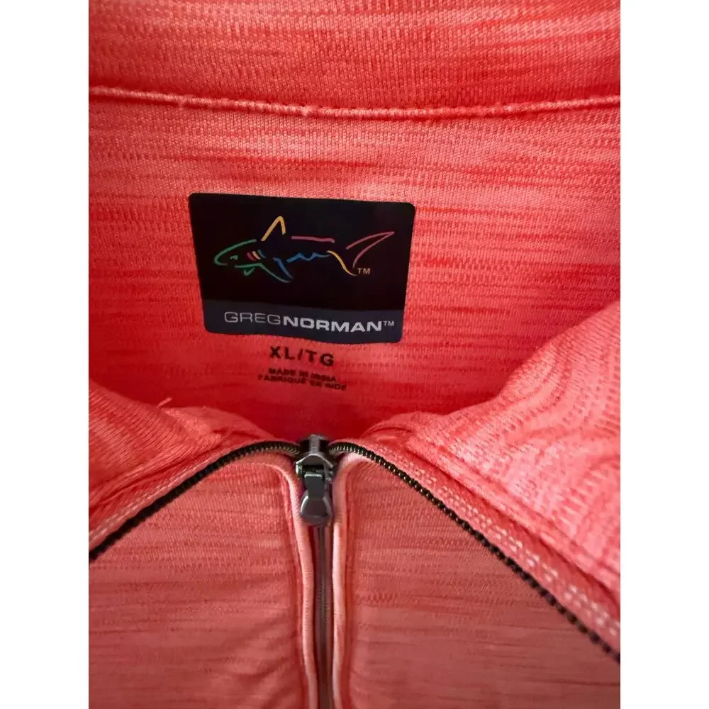 Greg Norman Orange 1/4 Zip Golf Pullover XL